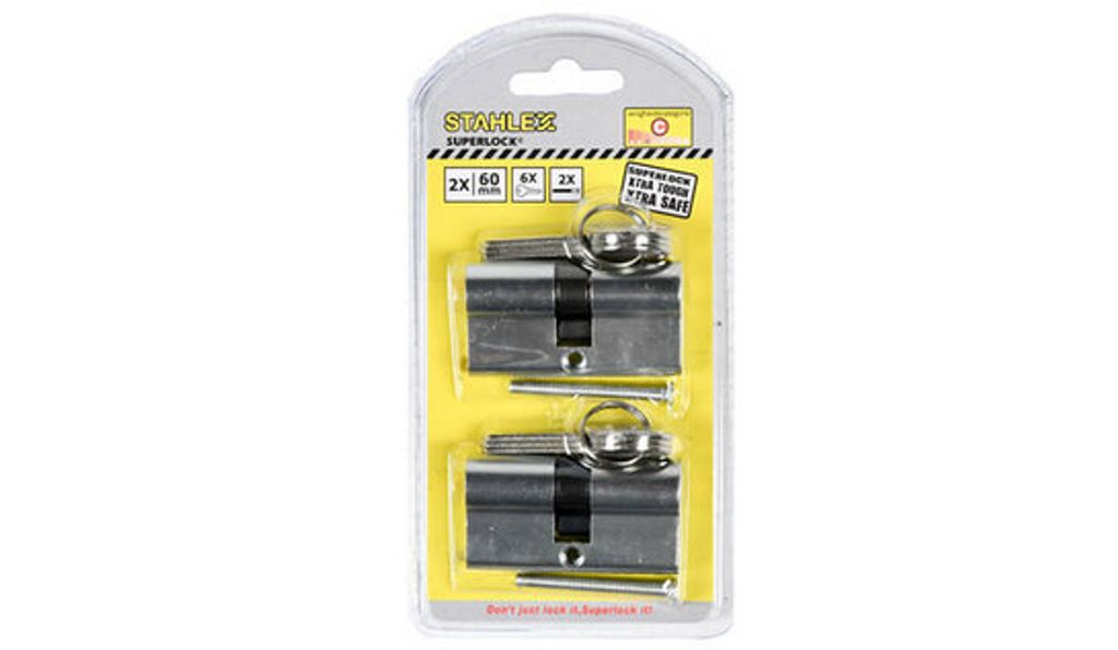 2er 60mm 30-30 Zylinderschloss Einbauschloss Produktbild 