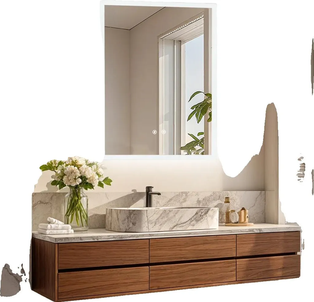 Miroir de salle de bain rectangulaire 60x80 cm avec fonction tactile