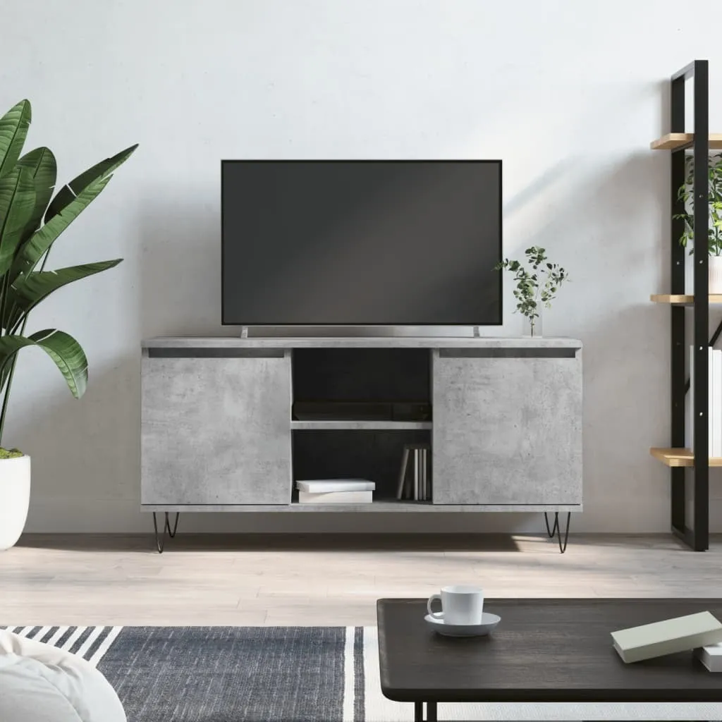 Mobile TV vidaXL 104x35x50 cm Grigio Cemento - Robusto e Facile
