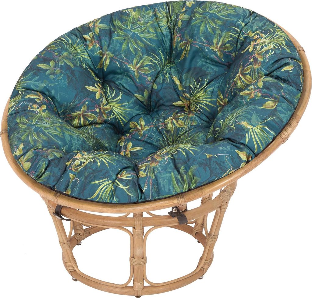 Papasan-Kissen Soa – Ø114 cm, 8 cm dick – grün, wetterfest, , rundes Sitzkissen für Jordrup & Hängesessel | Pillowprim