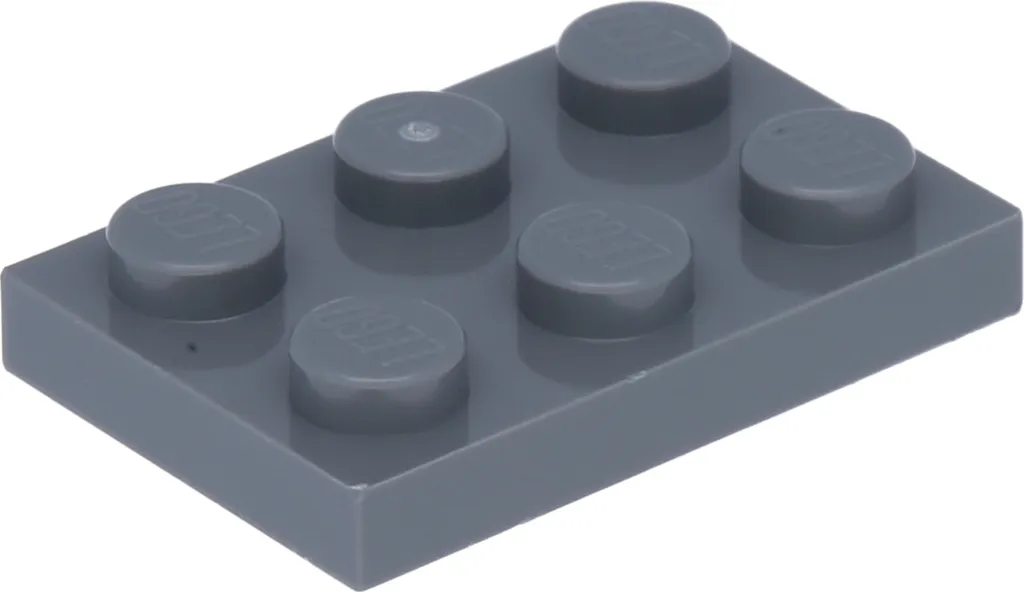 Lot 100 Plaques Lego 3021 Gris Foncé 2x3 - Matériau ABS Haute Qualité