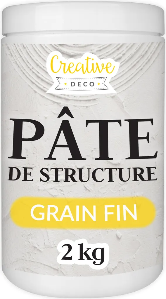 Pâte à Relief Anti-Craquelure 2kg Creative Deco Grain Fin pour Artistes
