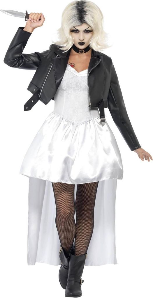 Bride of Chucky - Kostüm Set für Damen SM944 (S) (Weiß/Schwarz)