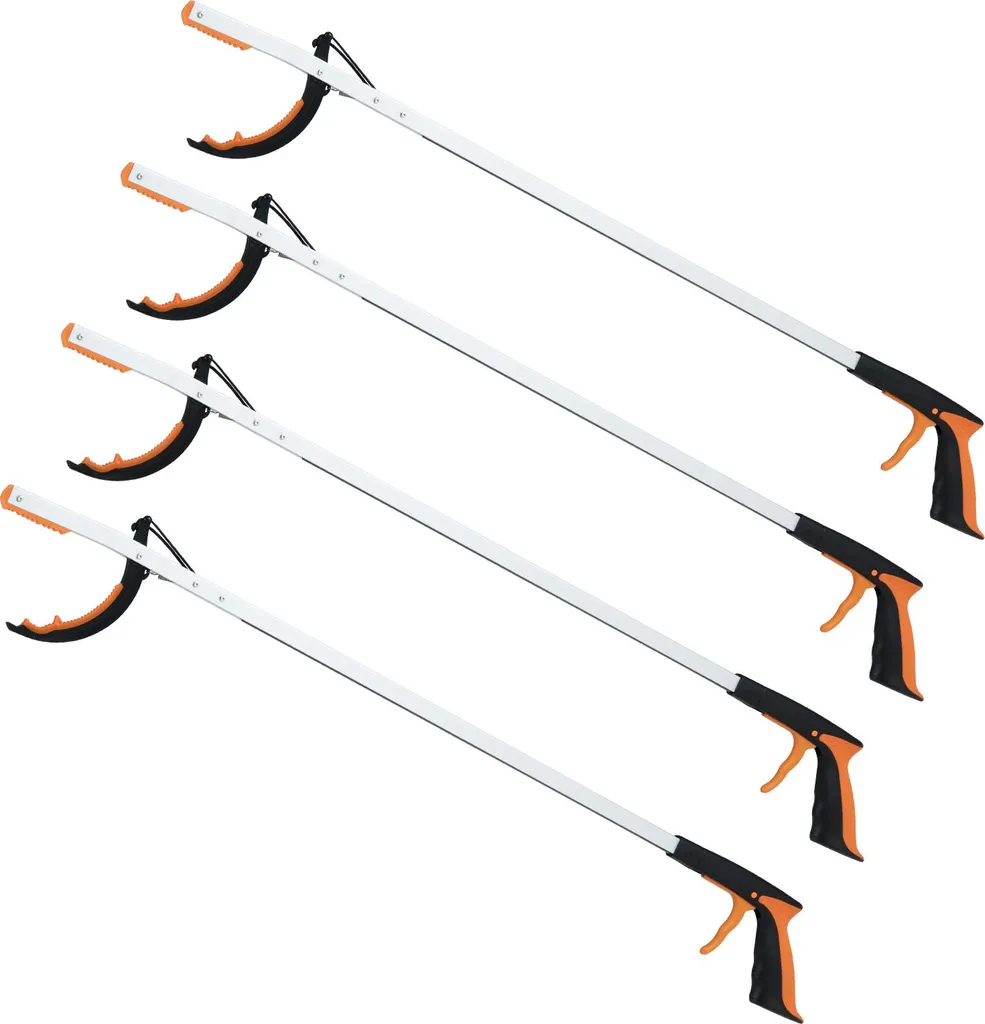 Pince de préhension pour seniors 88cm - Évite de se baisser - Lot de 4
