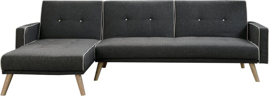 Ecksofa reversibel mit Schlaffunktion "Jules" - 3-Sitzer - Grau
