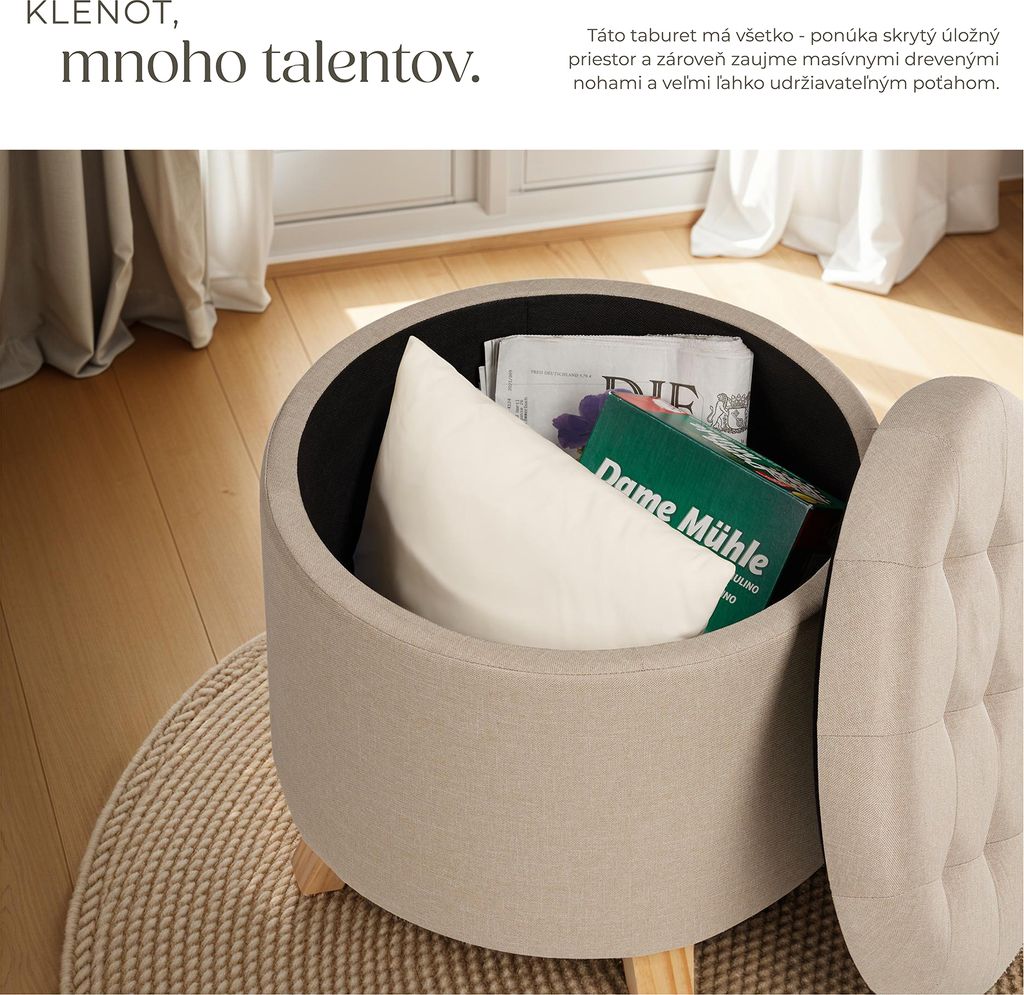 Stolička s úložným priestorom Suna 44,5 x 41,5 cm Obrázok produktu 4