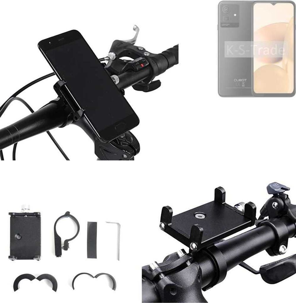 K-S-Trade Handyhalterung für das Fahrrad kompatibel mit Cubot Note 50 Halter Lenkstange Fahrradhalterung Motorrad Bike Mount Befestigung Smartphone