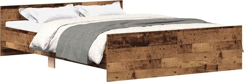 Bettgestell ohne Matratze Altholz-Optik 135x190cm Holzwerkstoff