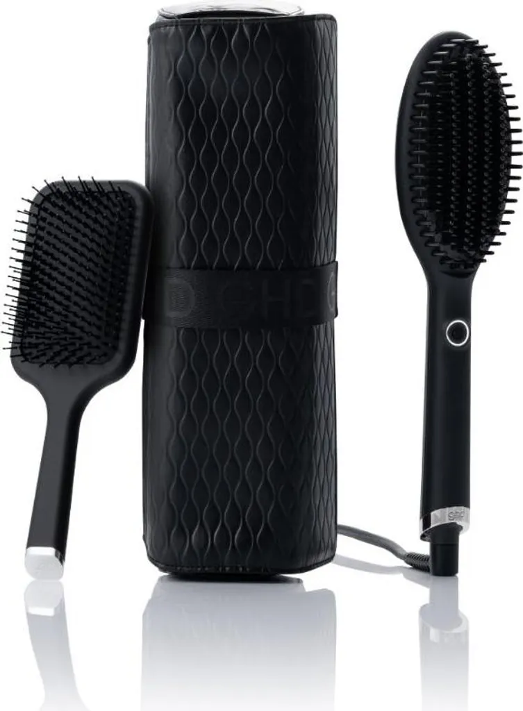 Brosse lissante ghd Glide brosse chauffante noire et pochette thermale