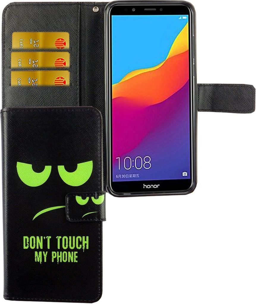 Handyhülle Tasche für Handy Huawei Honor 7C Dont Touch My Phone Grün