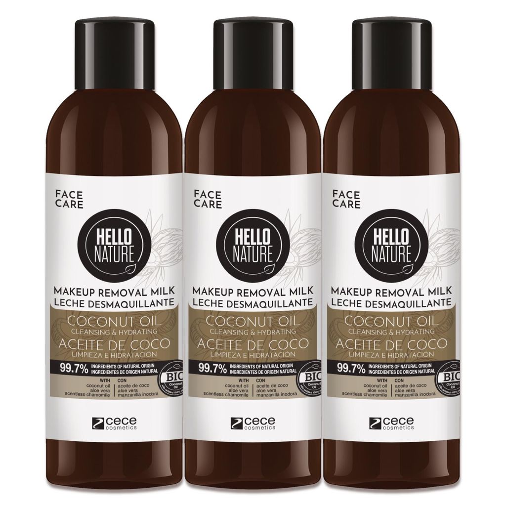 Reinigungsmilch Cocos Make-up Entferner Makeup Removal Cleansing Milk Bio Vegan, 3x 180ml