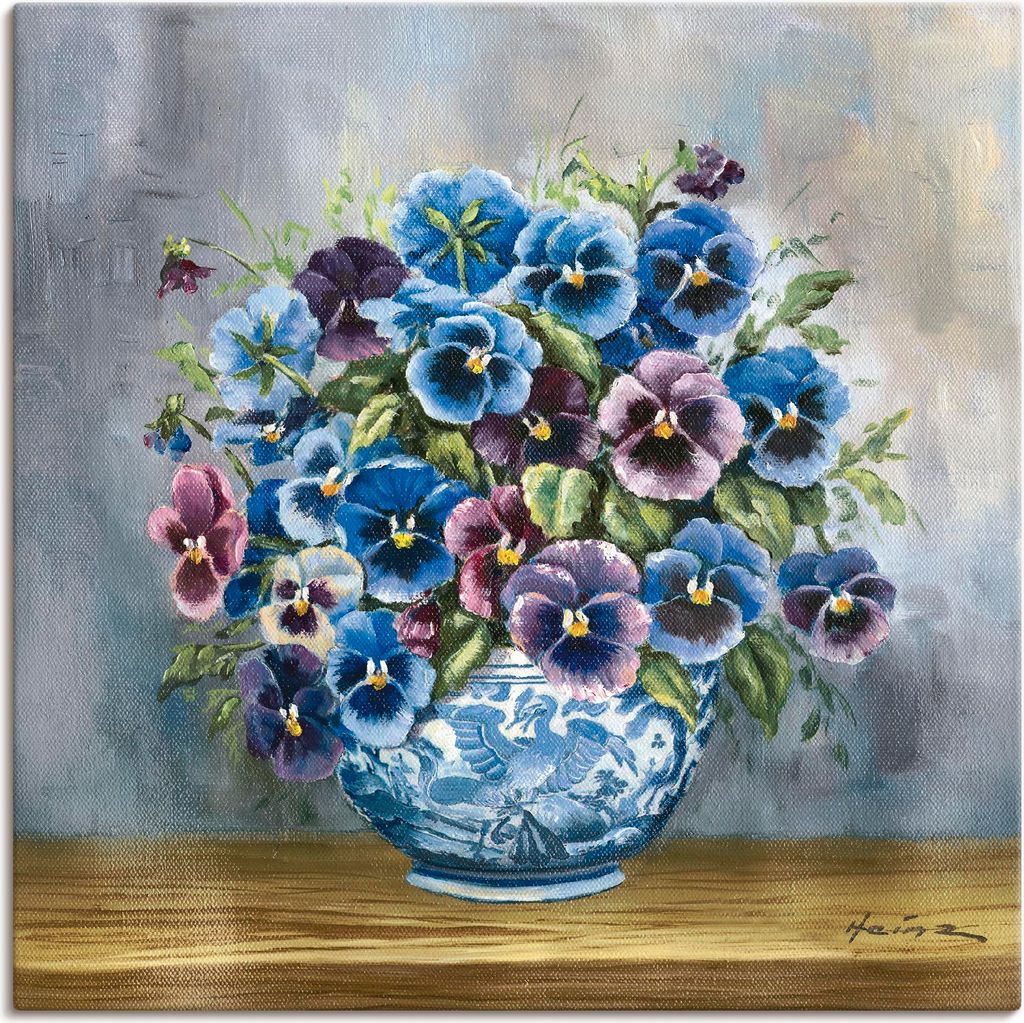 ARTland Leinwandbild Stiefmütterchen Größe: 30x30 cm
