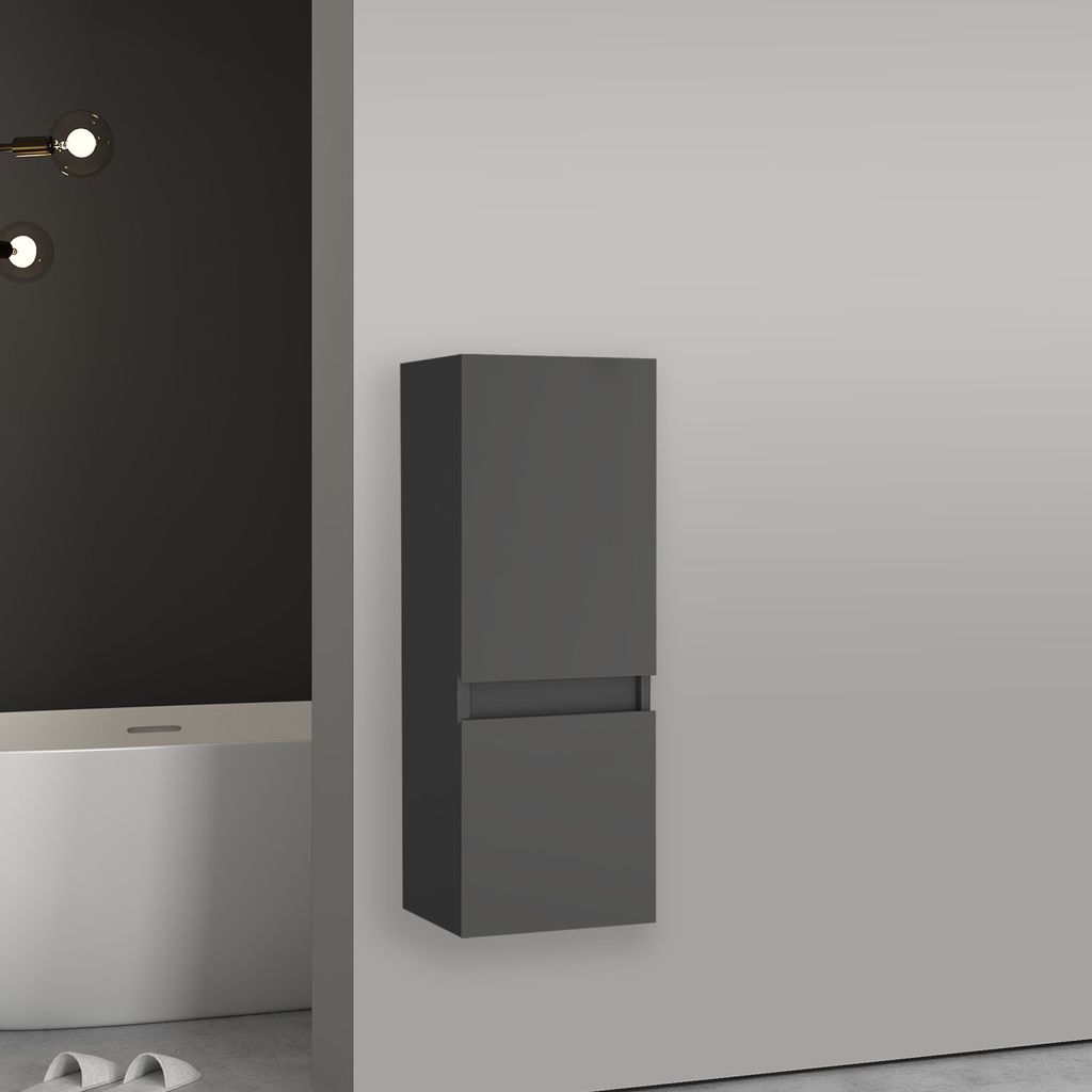 Midischrank Hängeschrank Soft-Close Badschrank Badezimmer Schrank Anthrazit Matt 83 cm