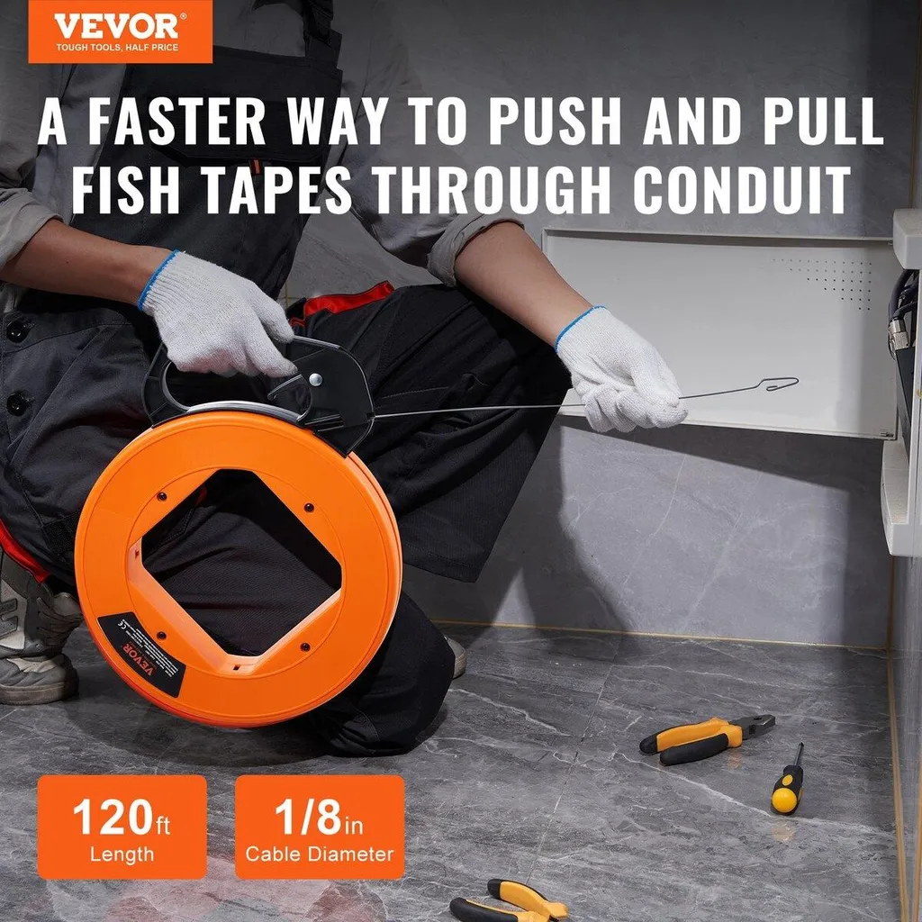 Passage de câbles difficile ? Optez pour ce tire-fil acier de 120 pieds - 2