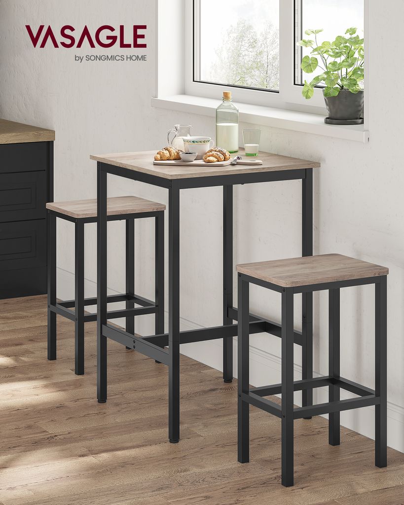 VASAGLE Bartisch Küchentisch, Stehtisch, 60 x 60 x 92 cm, Produktbild 2