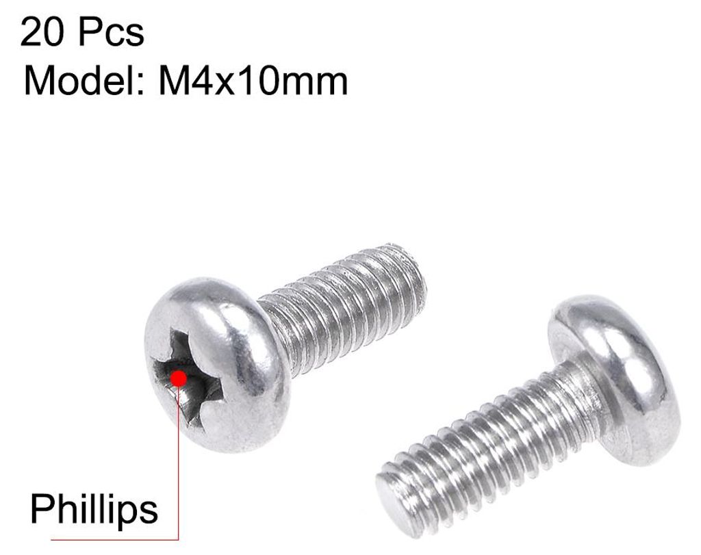 20 Stš¹ck Phillips Rundkopfschrauben Platte Kreuzschlitzschrauben Bolzen M4x10mm Maschinenschrauben