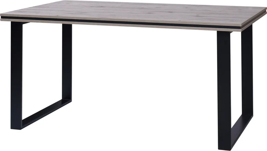 Table de salle à manger rectangulaire grise effet bois 140cm Otis