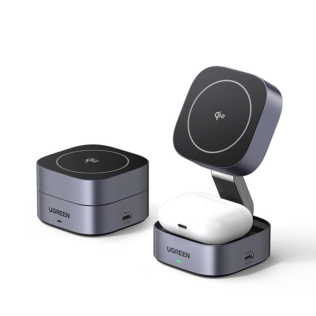 Ugreen 35316, Drinnen, USB, Kabelloses Aufladen, Grau Produktbild 