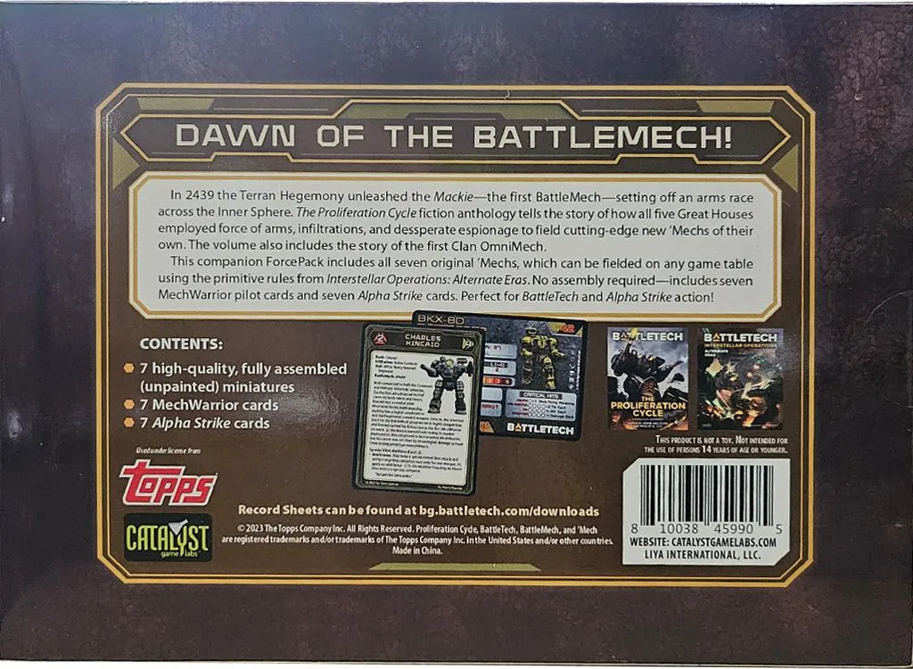 Jeu de figurines Battletech Cycle de prolifération boîte de jeu