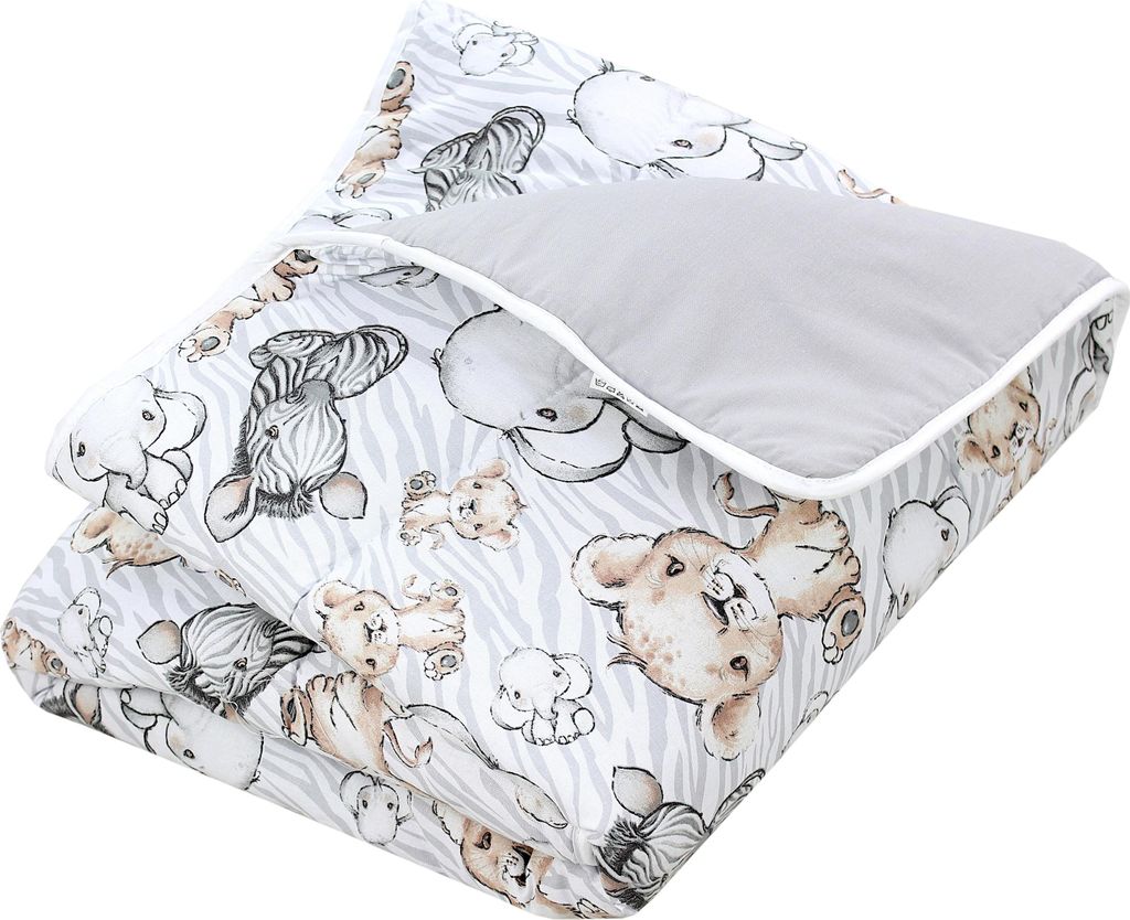 TupTam Baby Spielmatte Kinder Große Spieldecke Gepolstert XXL Krabbeldecke 120 x 120 cm Babyzimmer Schlafteppich, Farbe: Safari