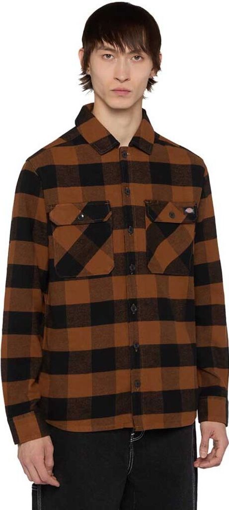 Dickies Sacramento Langarmhemd Braun S Mann Braun S