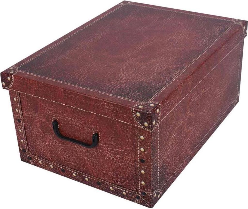Aufbewahrungsbox Midi Leather rot mit Deckel/Griff Produktbild 