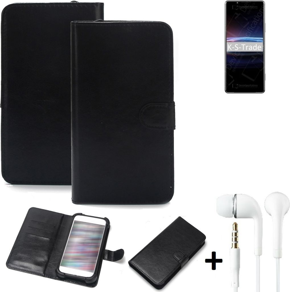 K-S-Trade Wallet Case Handyhülle kompatibel mit Sony Xperia PRO-I Schutzhülle Flip cover Flipstyle Tasche Hülle Flipcover Slim Bumper schwarz + in
