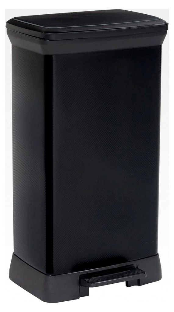 Decobin Abfalleimer, 50 l, Rechteckig Carbon, Schwarz, 80 % recyceltes Material, 39 x 29 x 72 cm