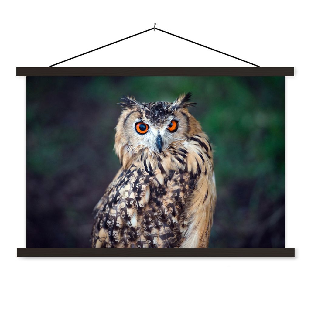 MuchoWow Textilposter Eule 150x100 cm mit schwarzem Rahmen - Schlafzimmer