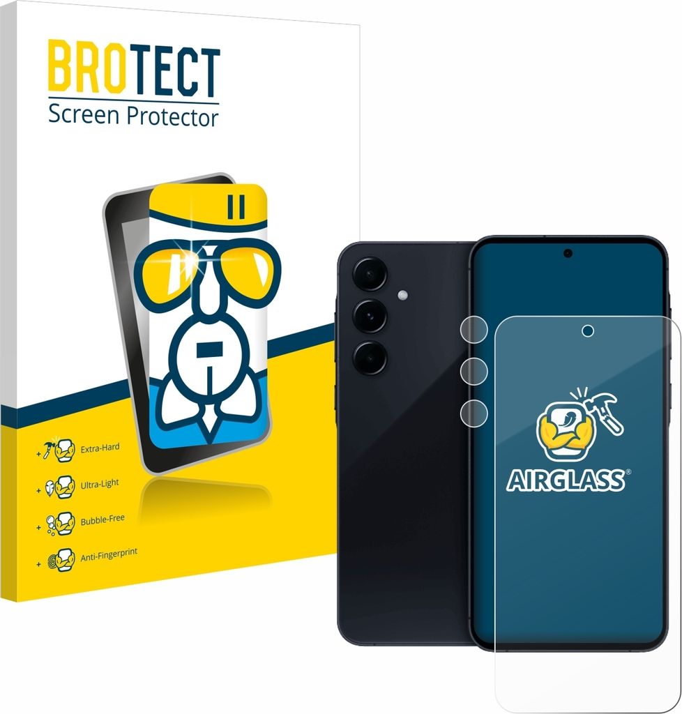 BROTECT Schutzglas für Samsung Galaxy A55 5G (Display+Kamera) Schutzfolie Panzer Folie Glas Display Schutz klar