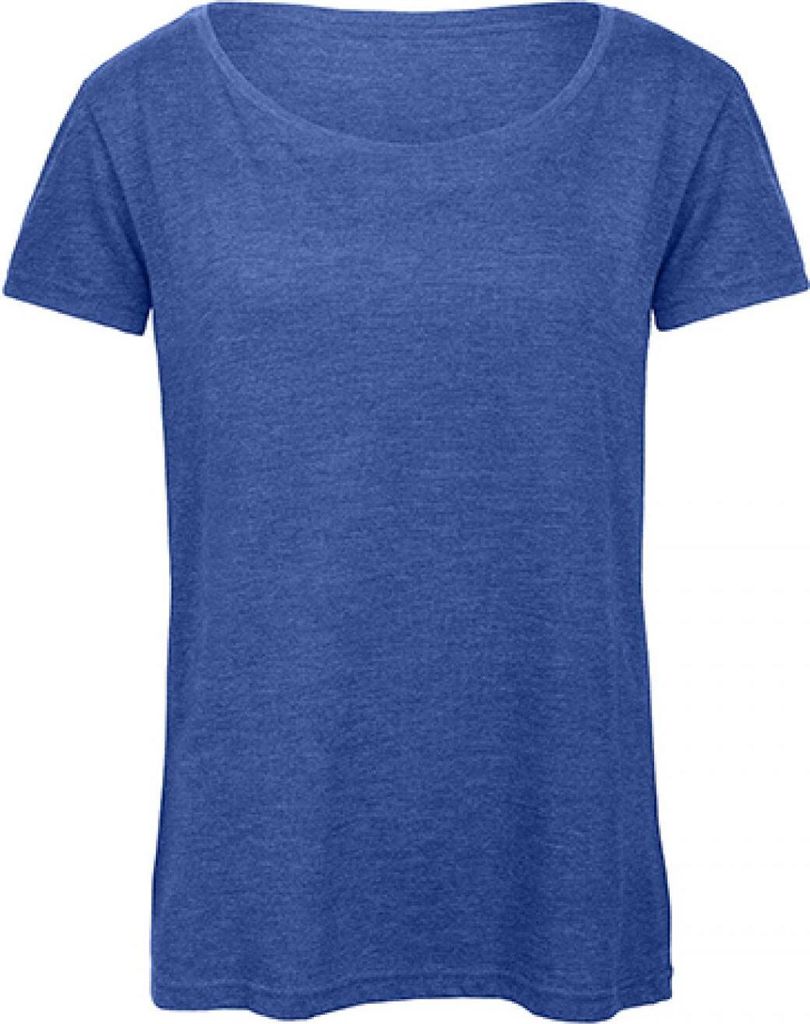 B&C TW056 | DamenTriblend T-Shirt /Sehr langlebig, flexibel, faltenfrei - Farbe: Heather Royal Blue - Größe: XL