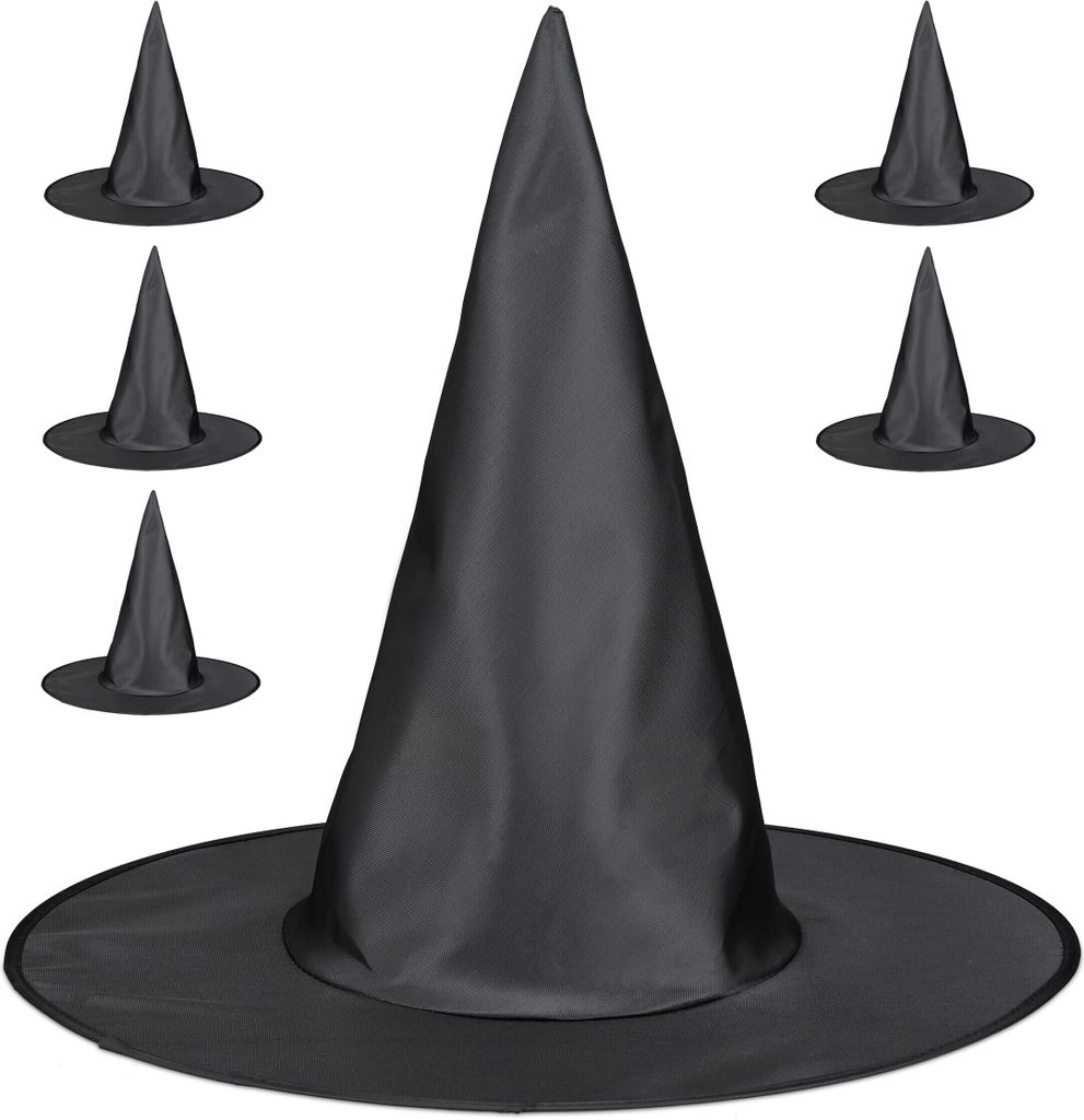 relaxdays Hexenhut 6er Set in Schwarz Produktbild 