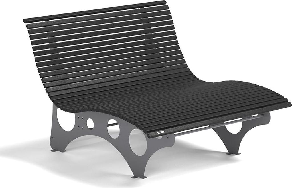 HOME DELUXE Wellenliege NIRA Anthrazit - 97 x 148 x 152 cm, Produktbild 