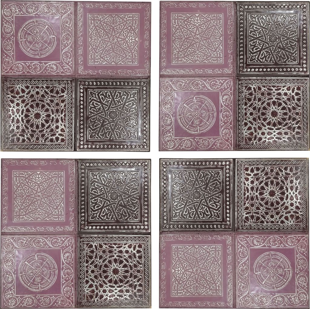 4er Set Orientalisches Wandbild Wanddeko Sahra-3-30cm aus Metall | Orientalische Vintage Wanddekoration Für Wohnzimmer, Schlafzimmer oder Küche |...
