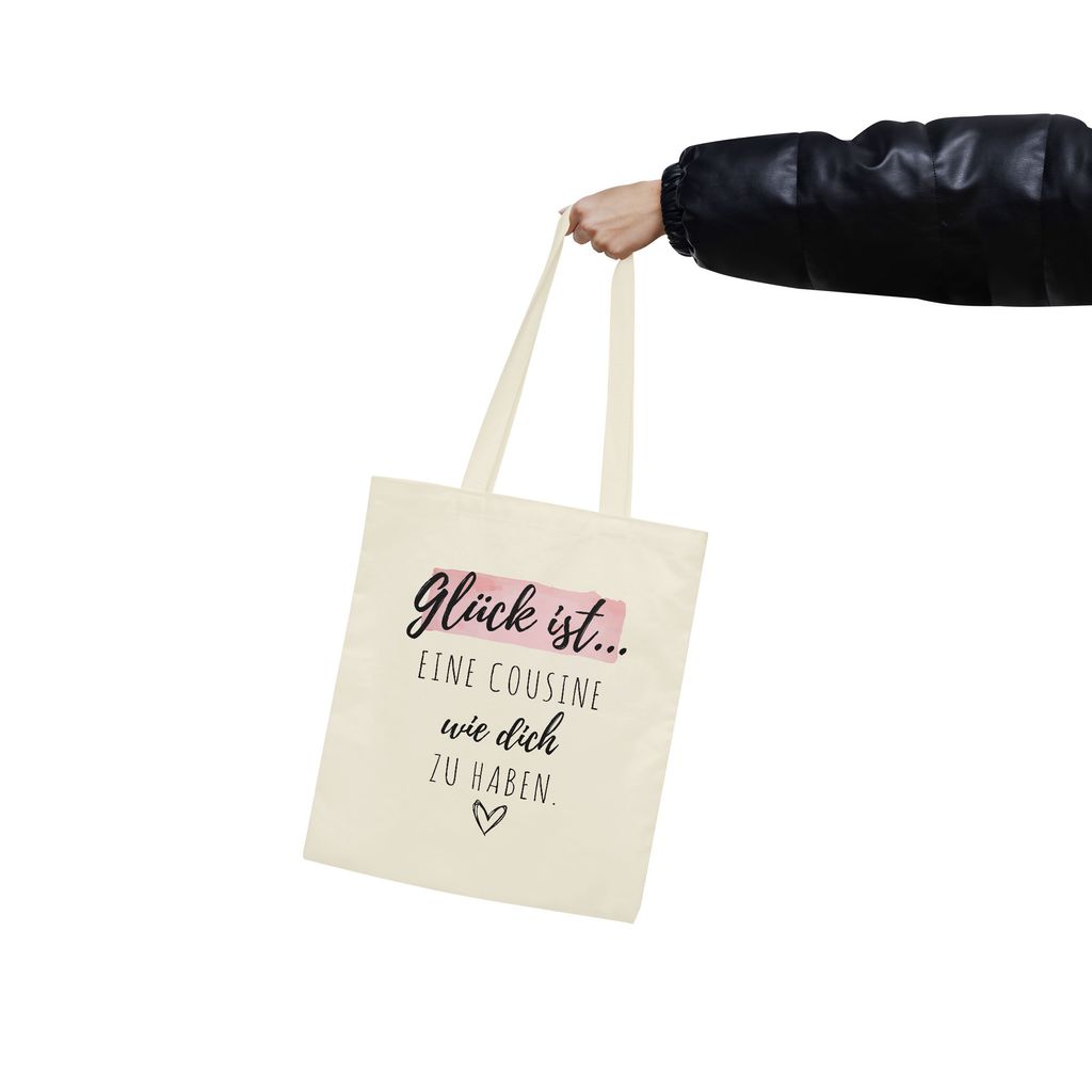 Hey!Print Jutebeutel 'Glück Ist, Eine Kollegin Wie Dich Zu Haben' – Bio-Baumwolle, 38x42cm, Perfektes Dankeschön-Geschenk