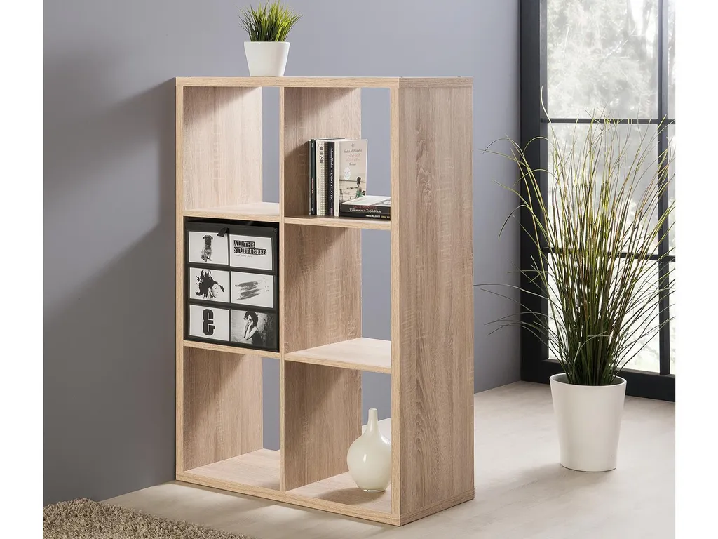 Bibliothèque Mareen décor chêne Sonoma - Meuble de rangement multi-usage - 2