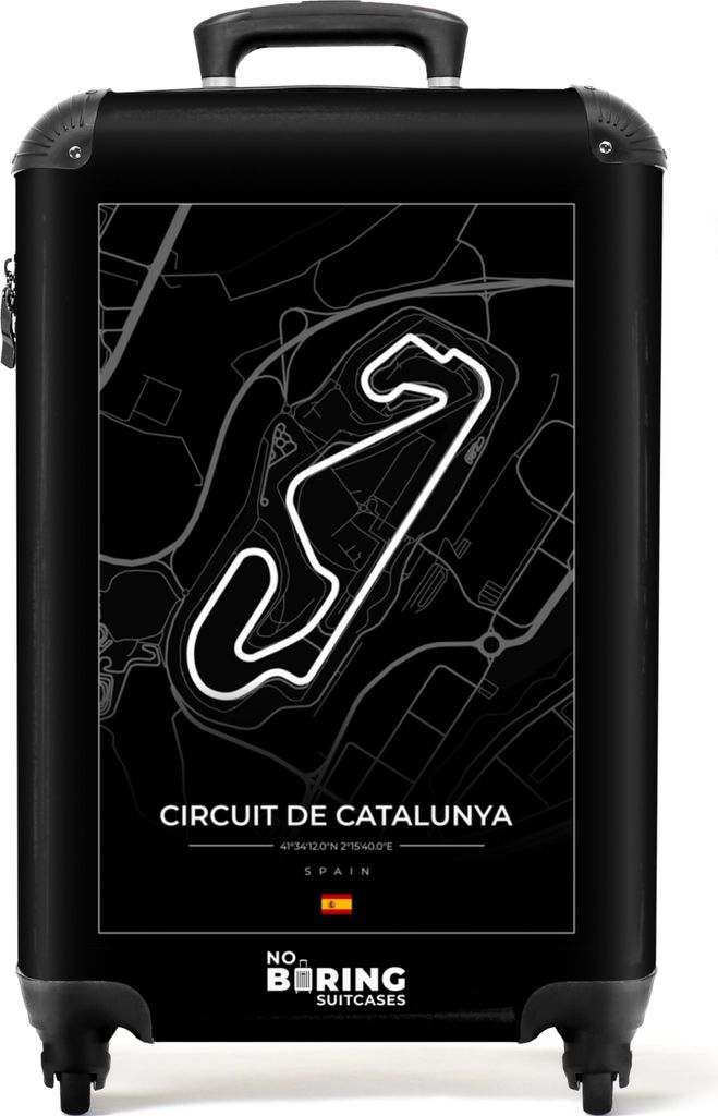 NoBoringSuitcases.com Koffer Handgepäck Trolley Rollkoffer Kleine Reisekoffer mit 4 Rollen - Formel 1 - Motorsport - Circuit de Catalunya - Renn...
