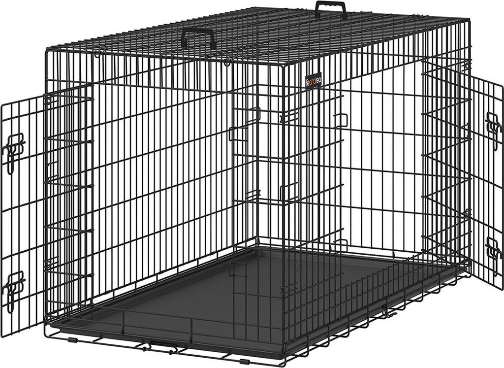 Hundekäfig mit Türen und faltbarer Kunststoffwanne
