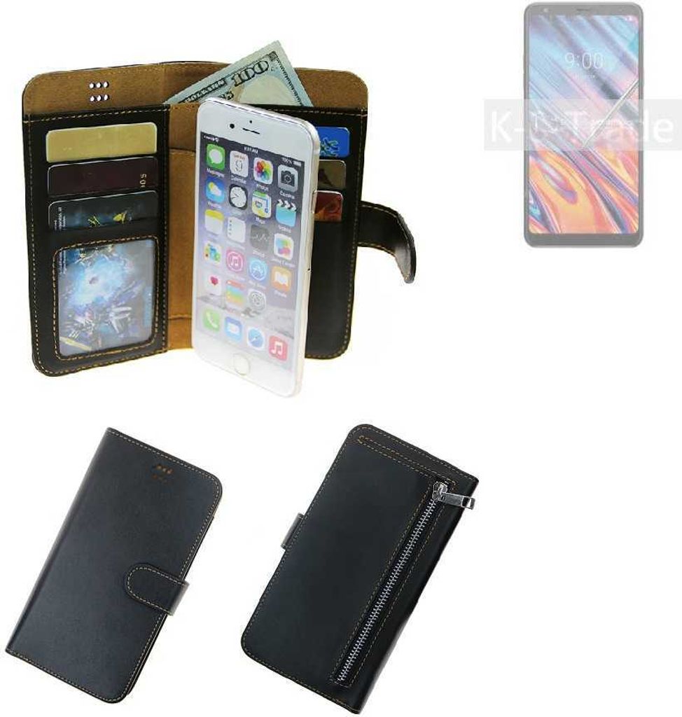 K-S-Trade Schutz Hülle kompatibel mit LG Electronics Stylo 5x Klapphülle Case Phone cover Slim Handytasche Handy Hülle schwarz aus Kunstleder (1