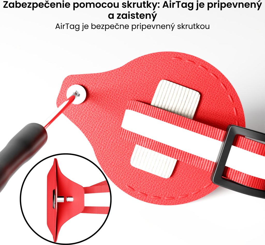 AdroitGoods Airtag Obojok pre mačky/psy - červený - Gps Obrázok produktu 5