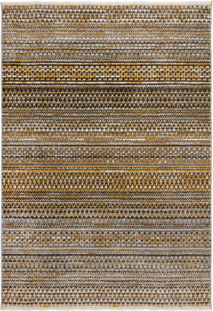 Tapis Santiago Jaune 120x160 cm en Fibres Robustes et Design Géométrique