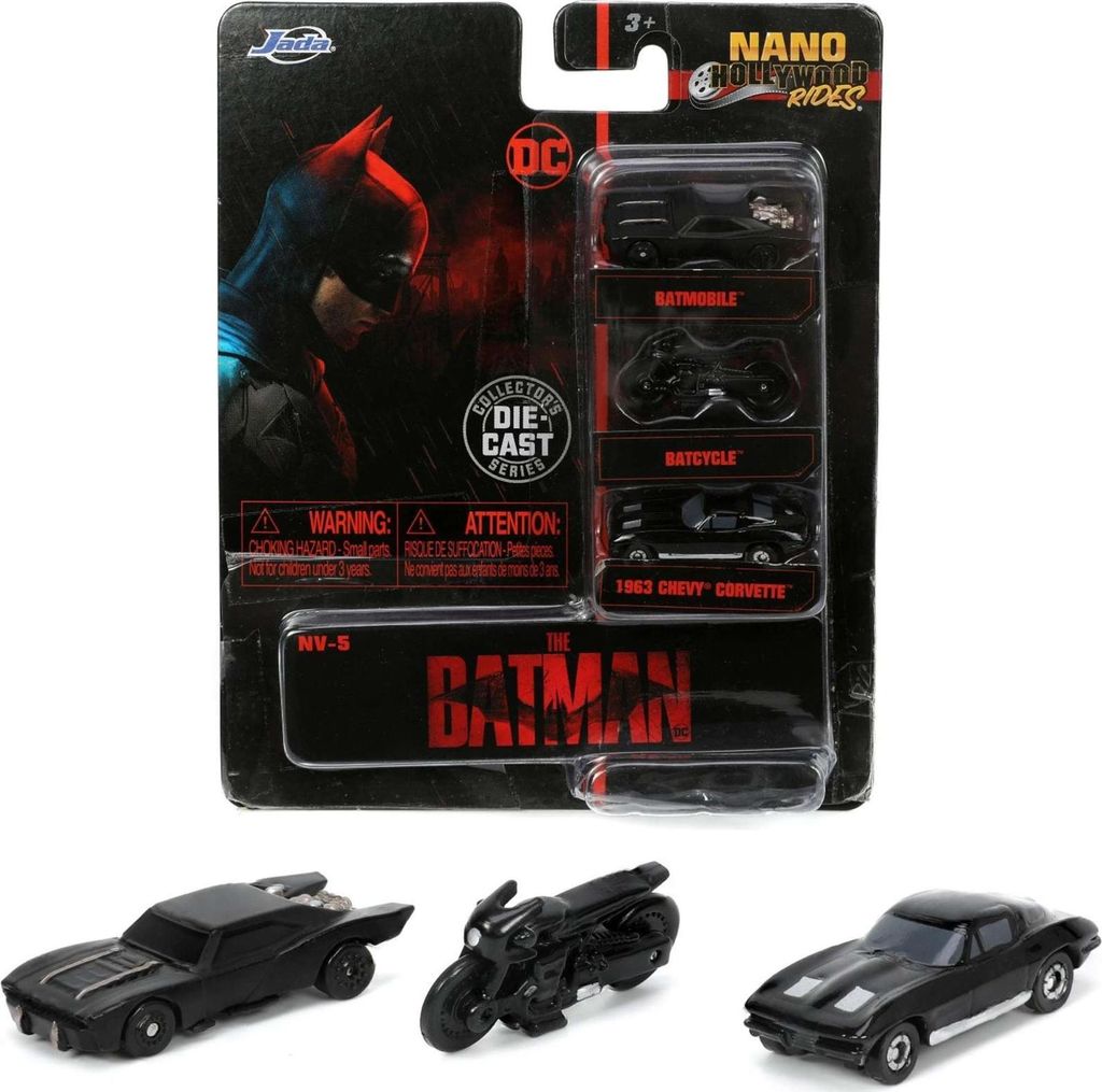 Batman - Sada 3 mini kovových autíček o rozměru 4 cm - Obrázek produktu 