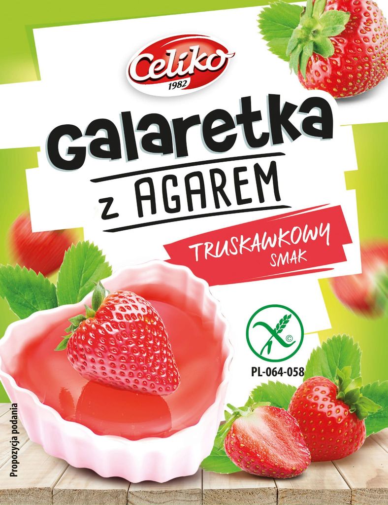 Celiko Vegan, Bezlepkové Dortové želé jahodové s agarem Obrázek produktu 