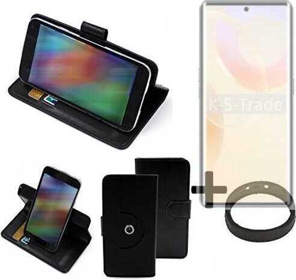 K-S-Trade Case Schutz Hülle kompatibel mit Cubot X90 + Bumper Handy Hülle Flipcase Smartphone Cover Handy Schutz Tasche Walletcase schwarz