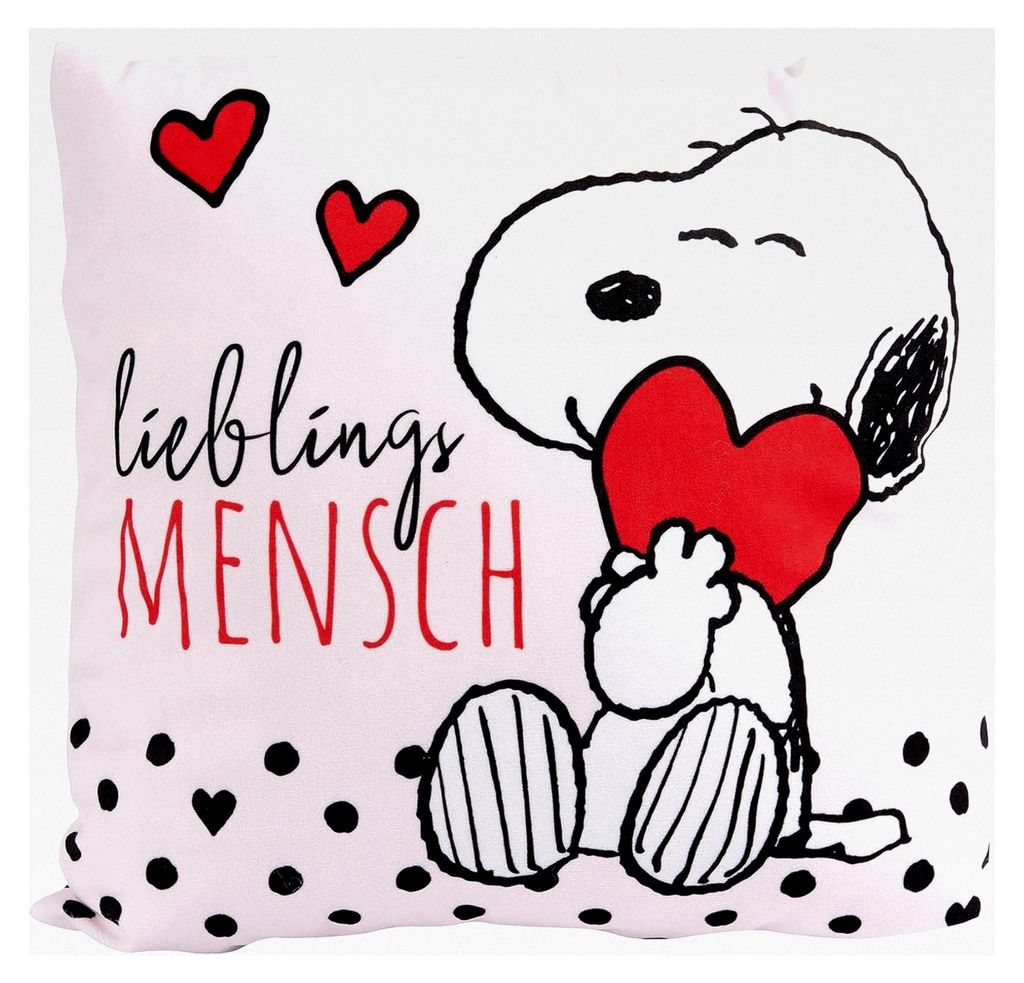 Peanuts Dekokissen Snoopy - Lieblingsmensch - Zierkissen 30 x 30 cm