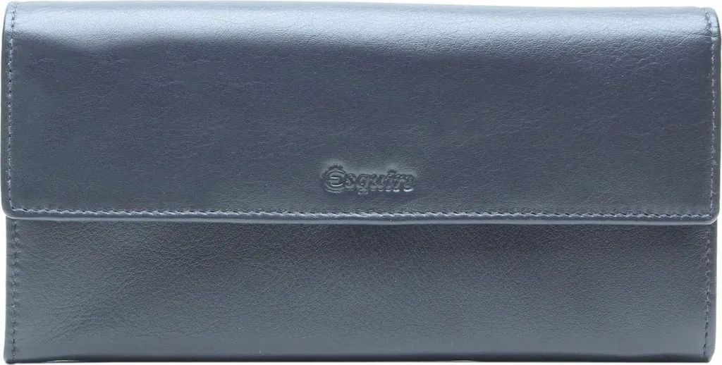 Porte-monnaie Tout-en-un en Cuir Viktoria Esquire Bleu Marine Femme