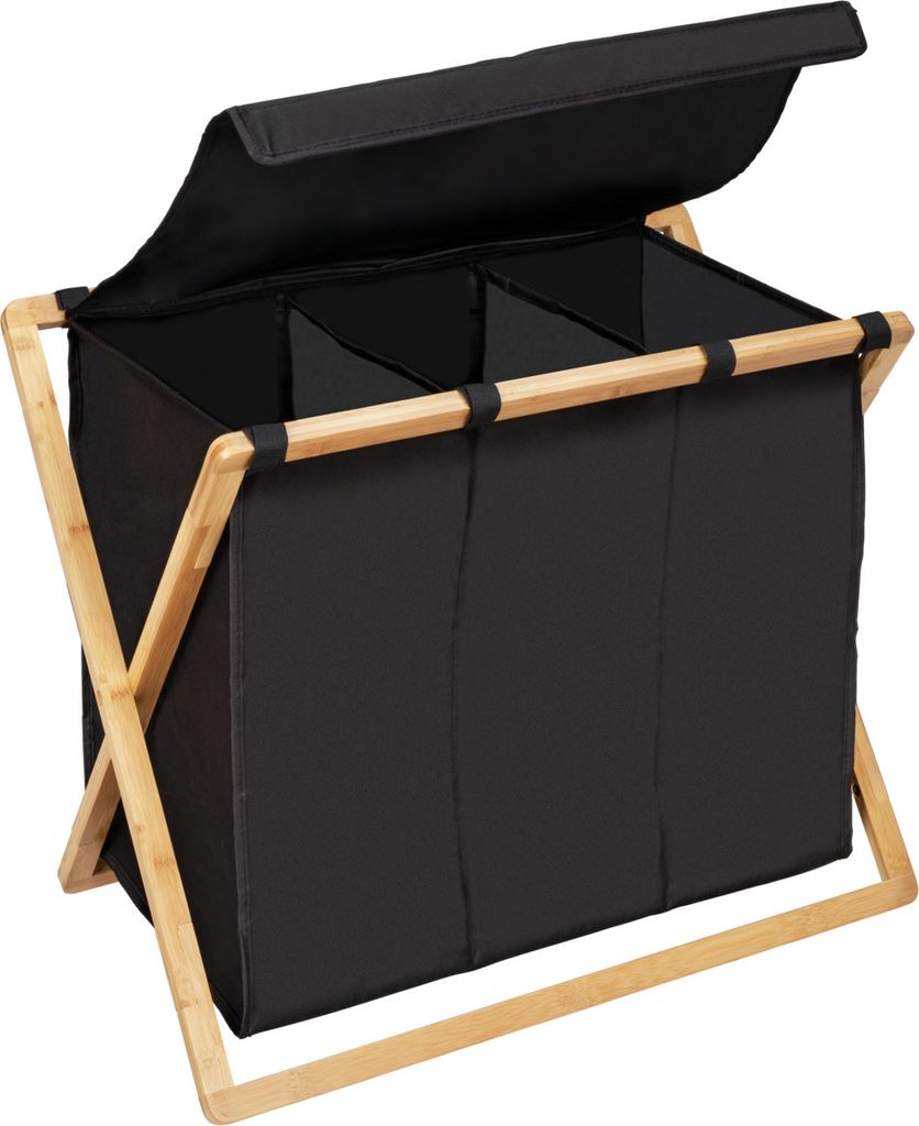 WENKO Bambus Wäschesammler Trio Ecori 69 x 56,5 x 33 cm