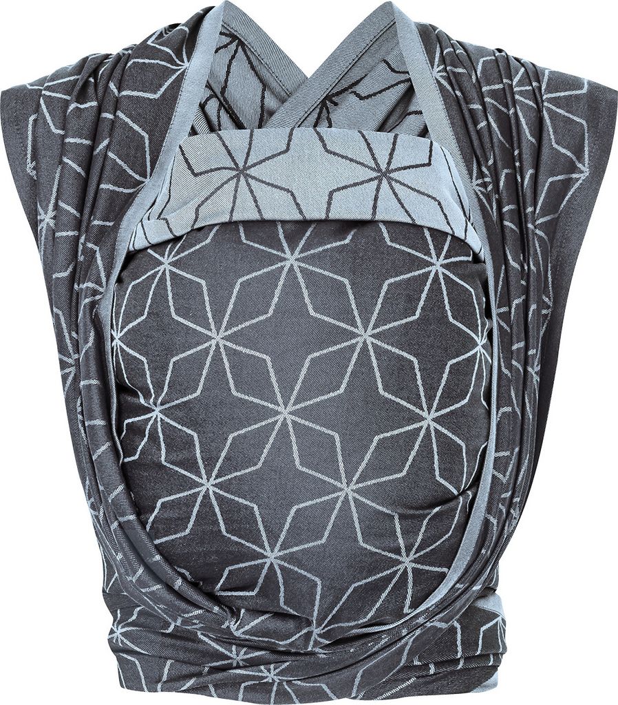 HOPPEDIZ Babytragetuch Gewebtes Tragetuch kbA ab Geburt bis ins Kleinkind-Alter, 100 % Baumwolle Malmö aqua 4,60 m x 0,70 m