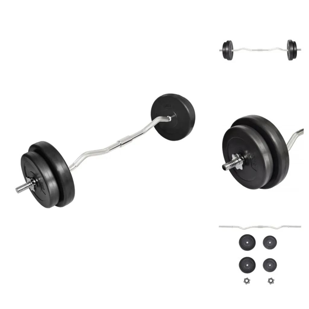 Barre d'haltère long curl 30kg anti-douleur poignet avec blocages