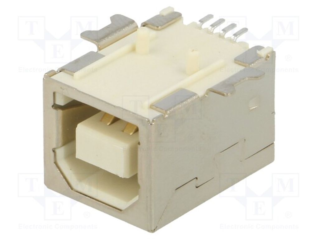 1x Buchse horizontal USB B PIN: 4 USB 2.0 1A 30V 933 USB und IEEE1394-Steckverb